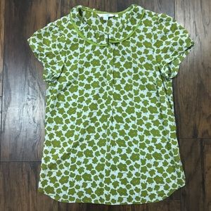Boden Peter Pan Collar Leaf Novelty Blouse Top 4